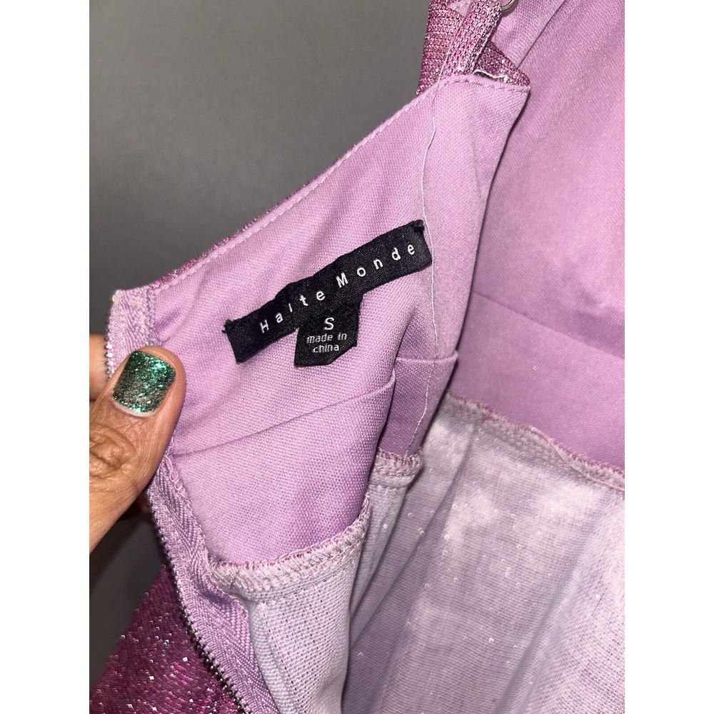 Haute Monde pink & lavender glitter sparkle mini dress size small - Picture 6 of 7